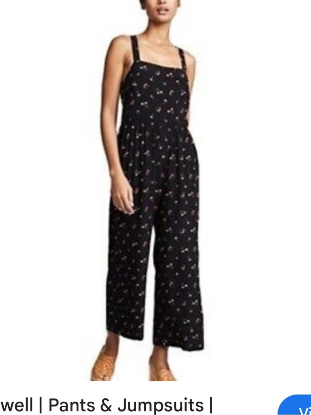 Black Floral Madewell Jumpsuit